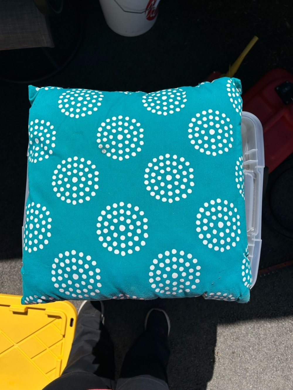 2 Teal Polka Dot Throw Decorative Pillows